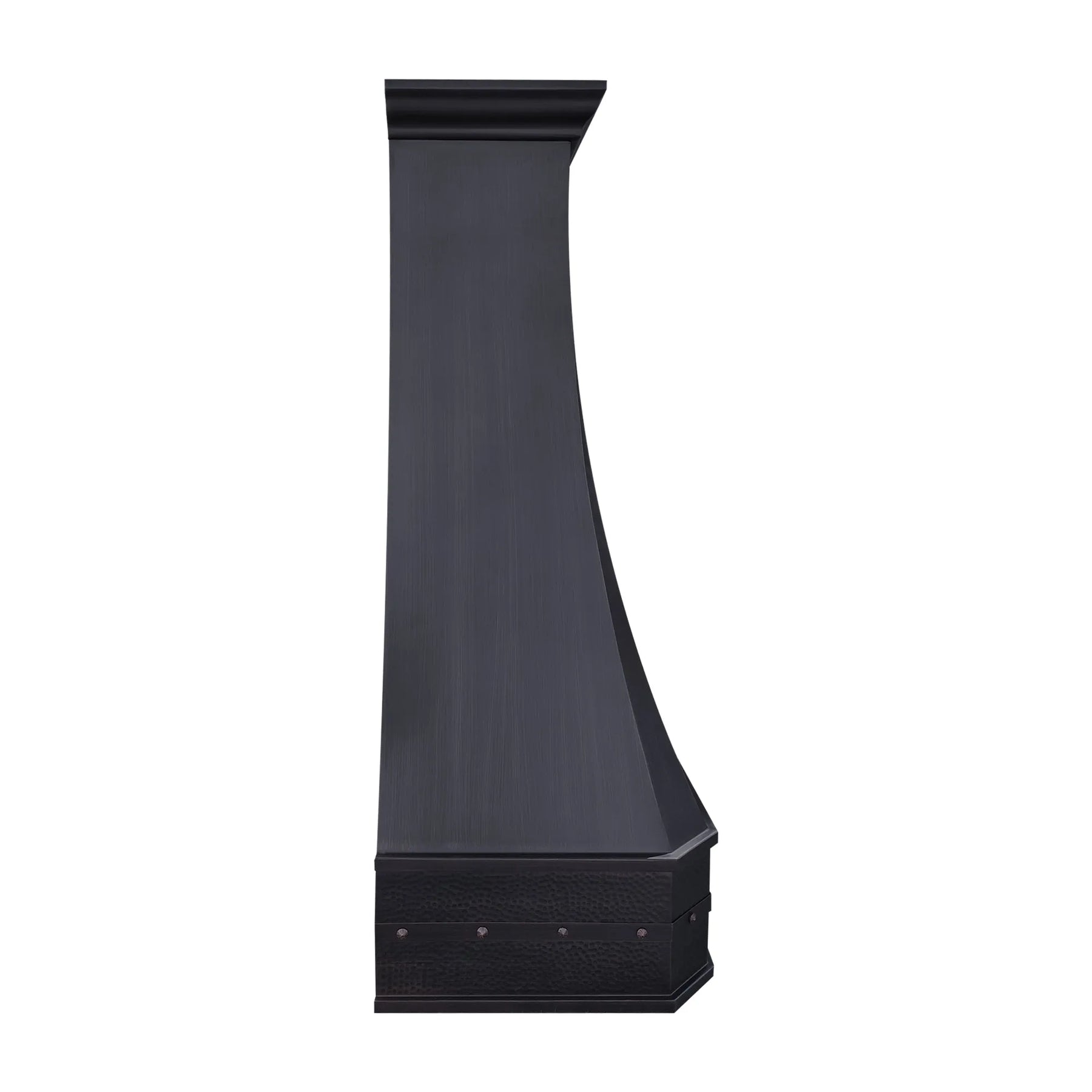 copper range hood on a white background
