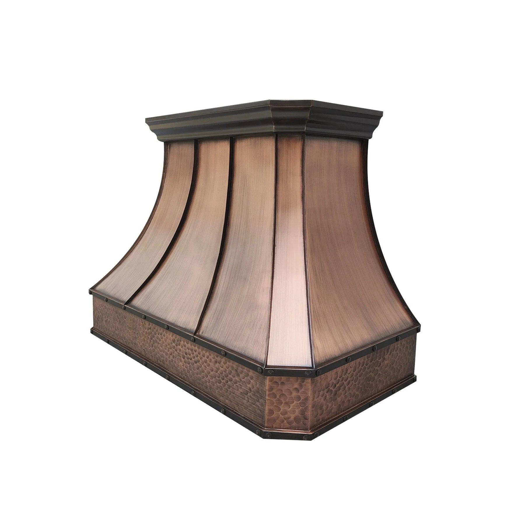 Fobest Curved Copper Range Hood with Hammered Apron Detail FCP-252-Copper Range Hood-Fobest