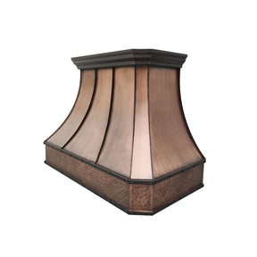 Fobest Curved Copper Range Hood with Hammered Apron Detail FCP-252-Copper Range Hood-Fobest