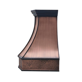 Fobest Curved Copper Range Hood with Hammered Apron Detail FCP-252-Copper Range Hood-Fobest