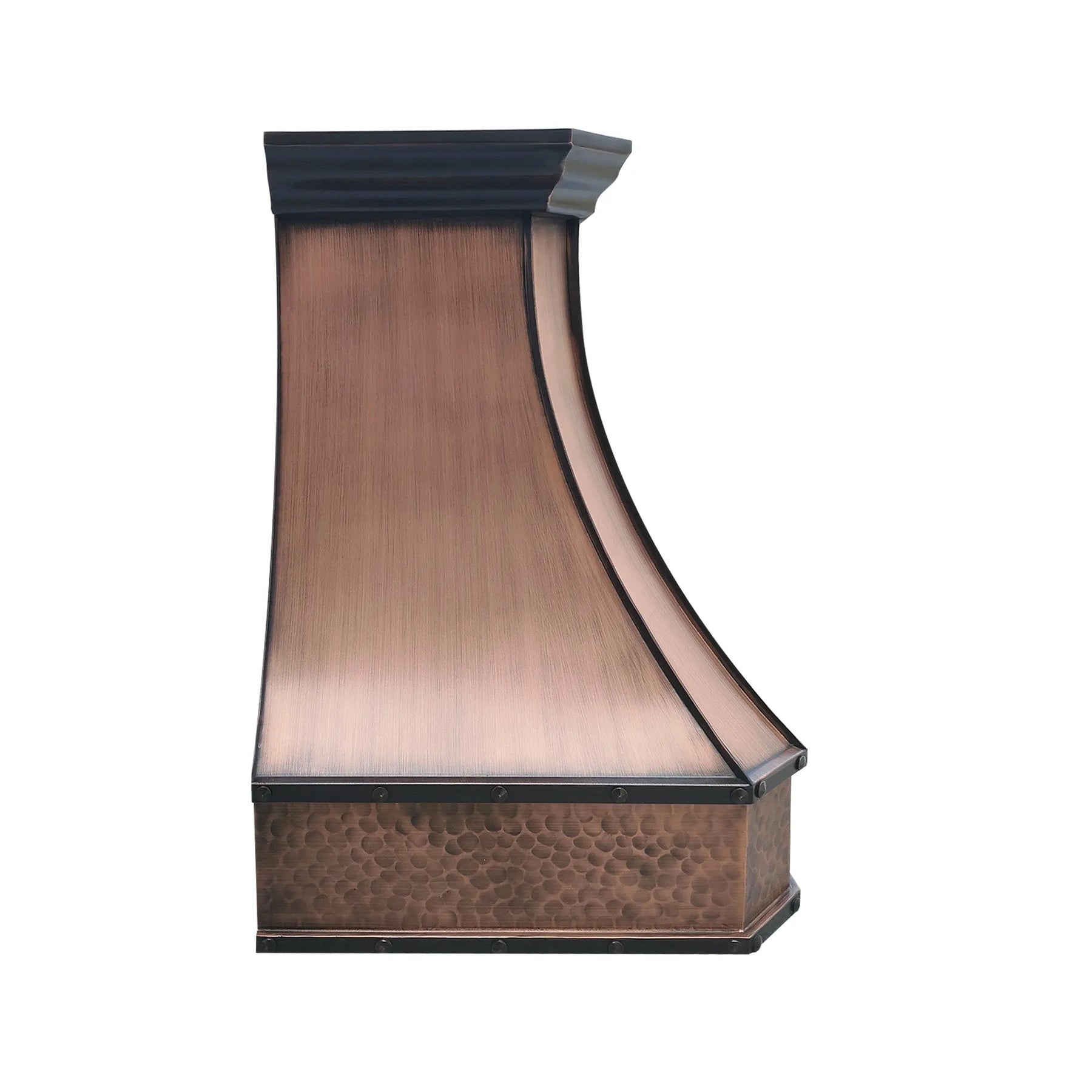 Fobest Curved Copper Range Hood with Hammered Apron Detail FCP-252-Copper Range Hood-Fobest