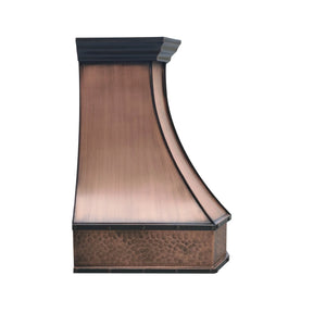 Fobest Curved Copper Range Hood with Hammered Apron Detail FCP-252-Copper Range Hood-Fobest