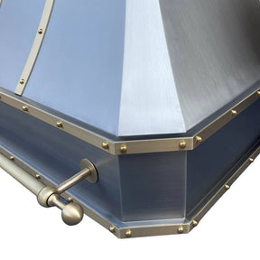 Fobest Curved Stainless Steel Custom Range Hood with Brass Accent FSS-66-Stainless Steel Range Hood-Fobest