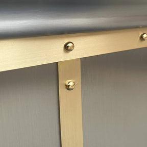 Fobest Curved Stainless Steel Custom Range Hood with Brass Accent FSS-66-Stainless Steel Range Hood-Fobest