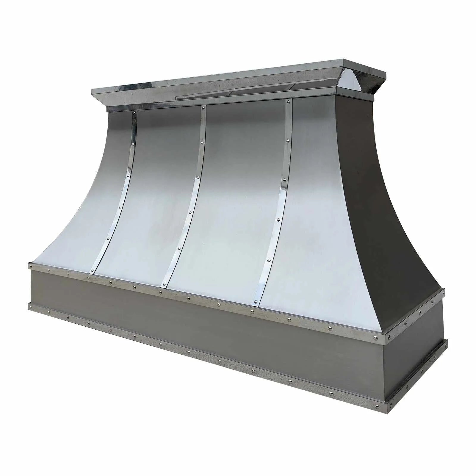Fobest Curved Stainless Steel Custom Range Hood with Mirror Straps FSS-35-Stainless Steel Range Hood-Fobest