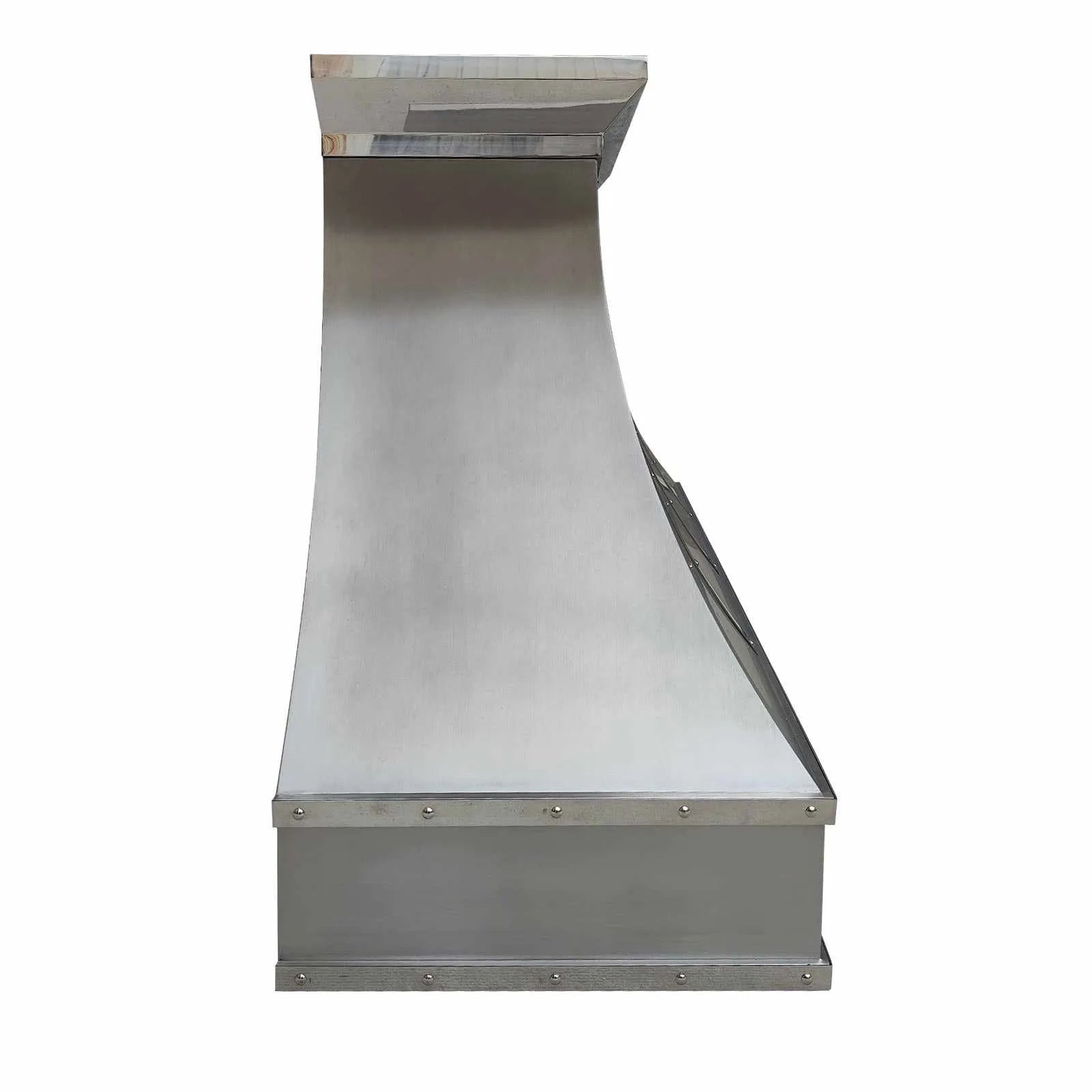 Fobest Curved Stainless Steel Custom Range Hood with Mirror Straps FSS-35-Stainless Steel Range Hood-Fobest
