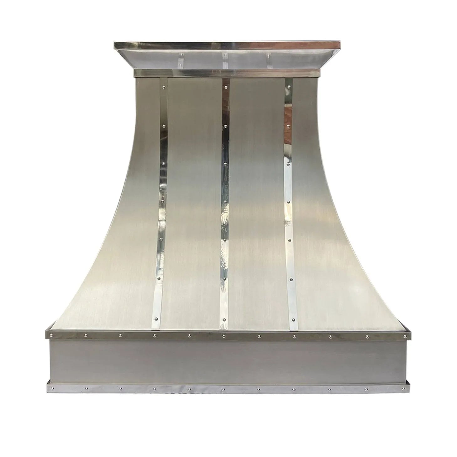 Fobest Curved Stainless Steel Custom Range Hood with Mirror Straps FSS-35-Stainless Steel Range Hood-Fobest