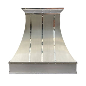 Fobest Curved Stainless Steel Custom Range Hood with Mirror Straps FSS-35-Stainless Steel Range Hood-Fobest