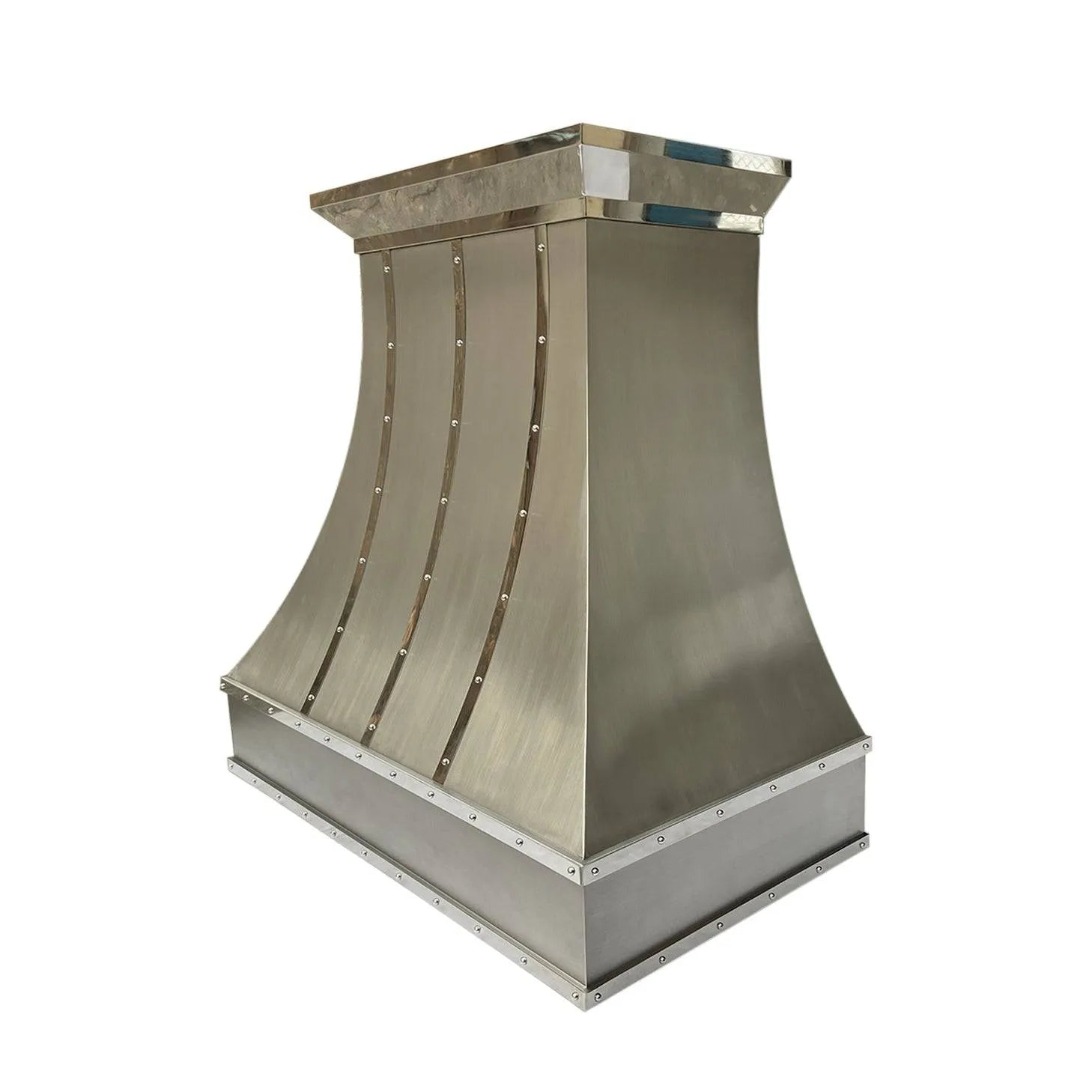 Fobest Curved Stainless Steel Custom Range Hood with Mirror Straps FSS-35-Stainless Steel Range Hood-Fobest