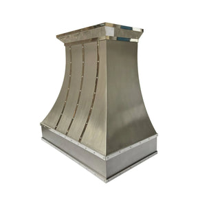 Fobest Curved Stainless Steel Custom Range Hood with Mirror Straps FSS-35-Stainless Steel Range Hood-Fobest