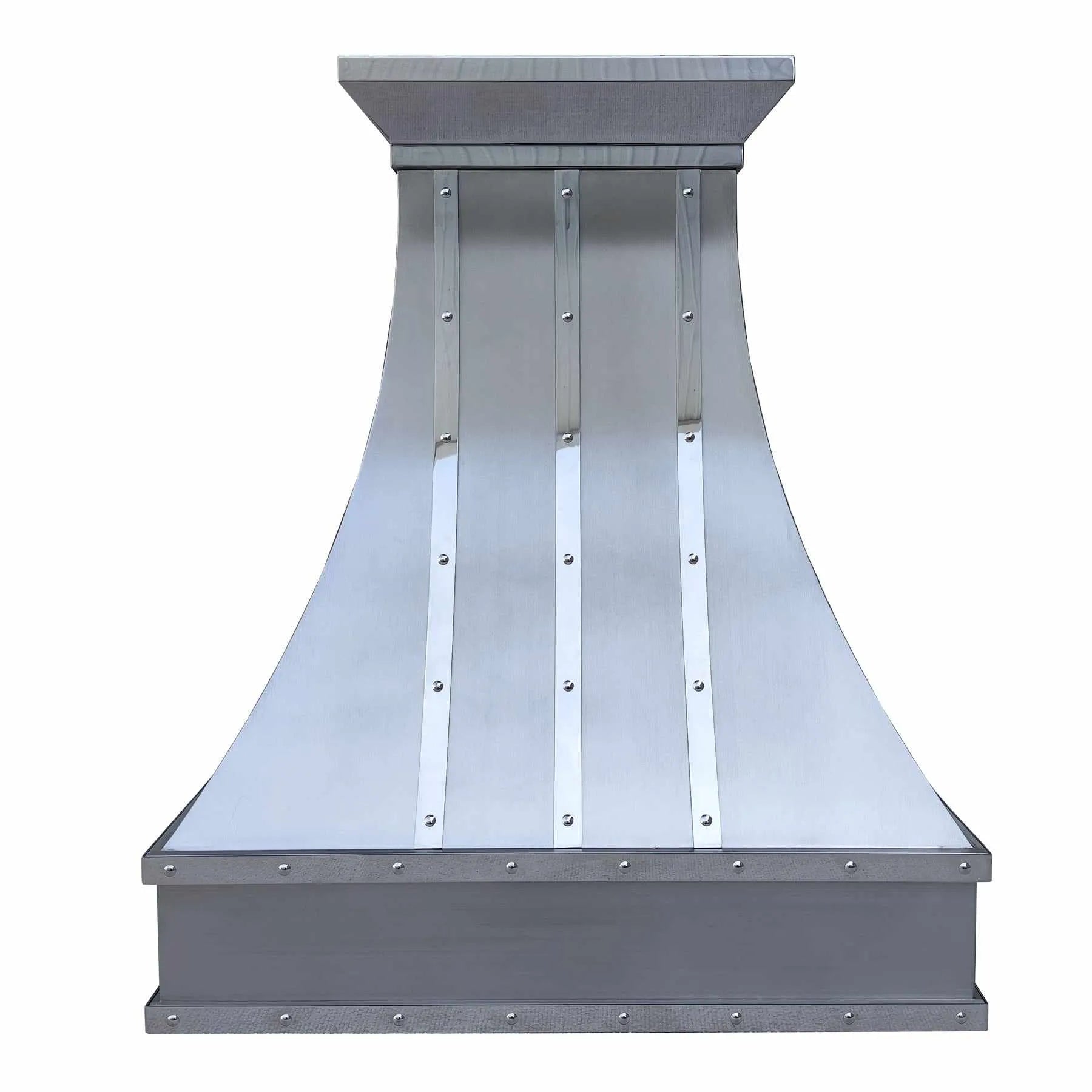 Fobest Curved Stainless Steel Custom Range Hood with Mirror Straps FSS-35-Stainless Steel Range Hood-Fobest