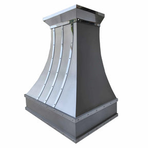 Fobest Curved Stainless Steel Custom Range Hood with Mirror Straps FSS-35-Stainless Steel Range Hood-Fobest