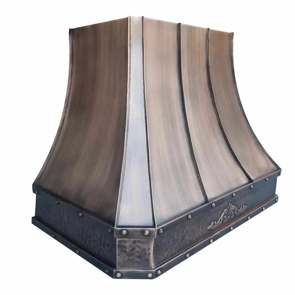 Fobest Custom Antique Copper Range Hood with Apron Pattern FCP-131-Copper Range Hood-Fobest