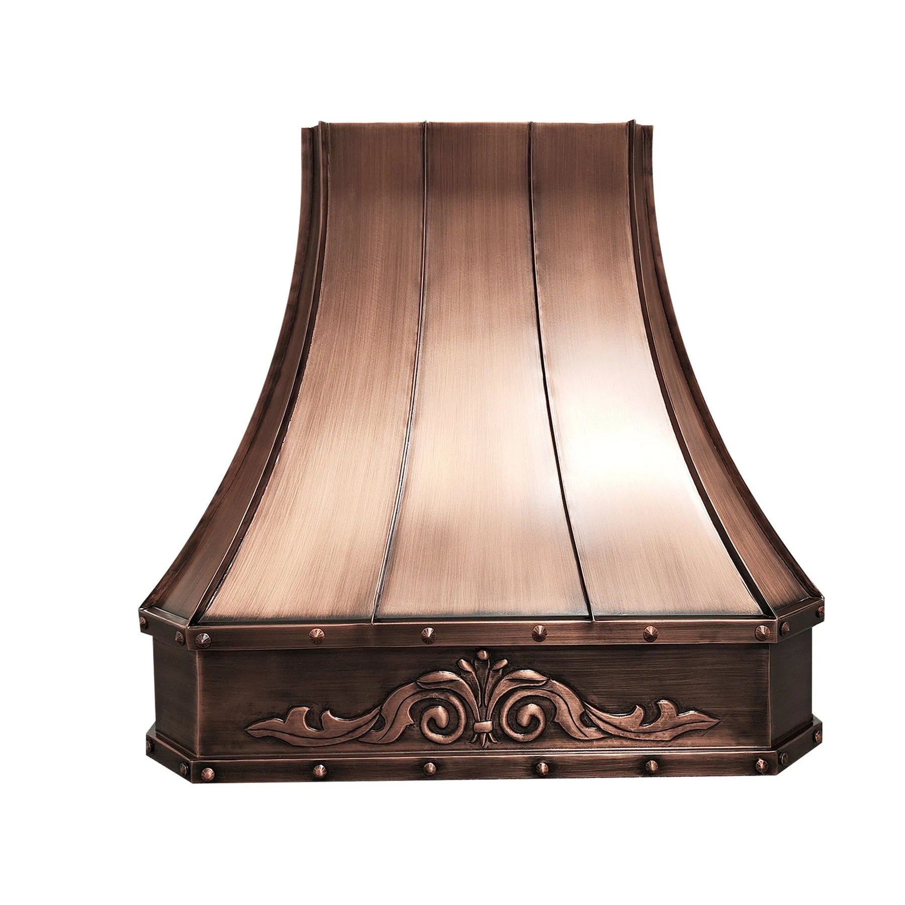 Fobest Custom Antique Copper Range Hood with Apron Pattern FCP-131-Copper Range Hood-Fobest