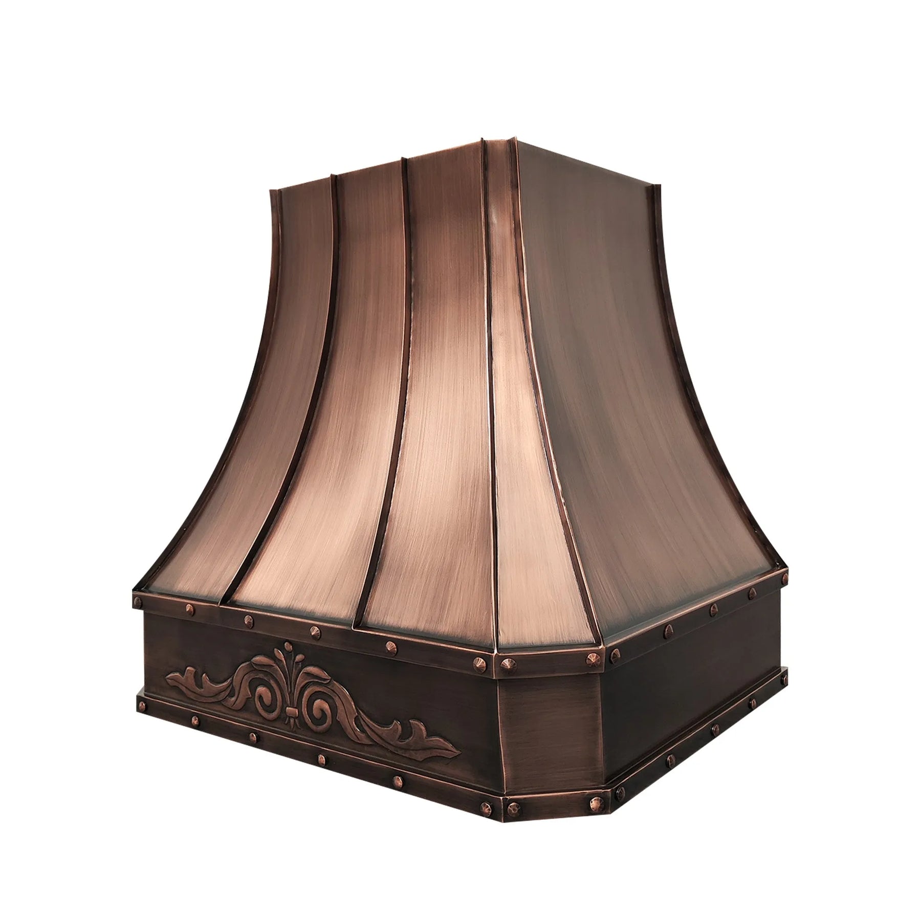 Fobest Custom Antique Copper Range Hood with Apron Pattern FCP-131-Copper Range Hood-Fobest