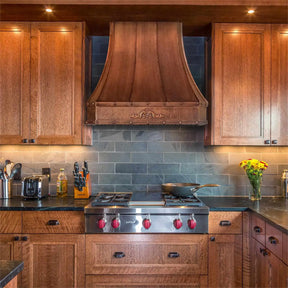 Fobest Custom Antique Copper Range Hood with Apron Pattern FCP-131-Copper Range Hood-Fobest
