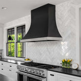 Fobest Custom Black Range Hood Stainless Steel with Band FSS-81-Stainless Steel Range Hood-Fobest