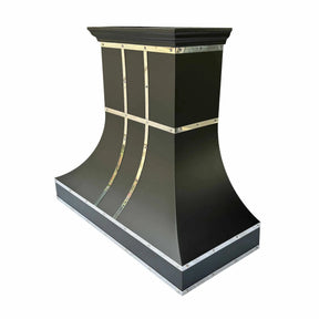 Fobest Custom Black Range Hood with Mirror Straps FSS-297-Stainless Steel Range Hood-Fobest