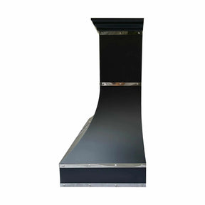 Fobest Custom Black Range Hood with Mirror Straps FSS-297-Stainless Steel Range Hood-Fobest