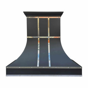 Fobest Custom Black Range Hood with Mirror Straps FSS-297-Stainless Steel Range Hood-Fobest