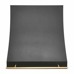 Fobest Custom Black Stove Hood with Brass Pot Rail FSS-227-Stainless Steel Range Hood-Fobest