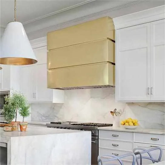 Fobest Instock Brushed Brass Range Hood FSS-68 (46"W x 21"D x 49"H)