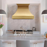 Fobest Custom Brass Kitchen Hood with Smooth Curved FSS-410-Stainless Steel Range Hood-Fobest
