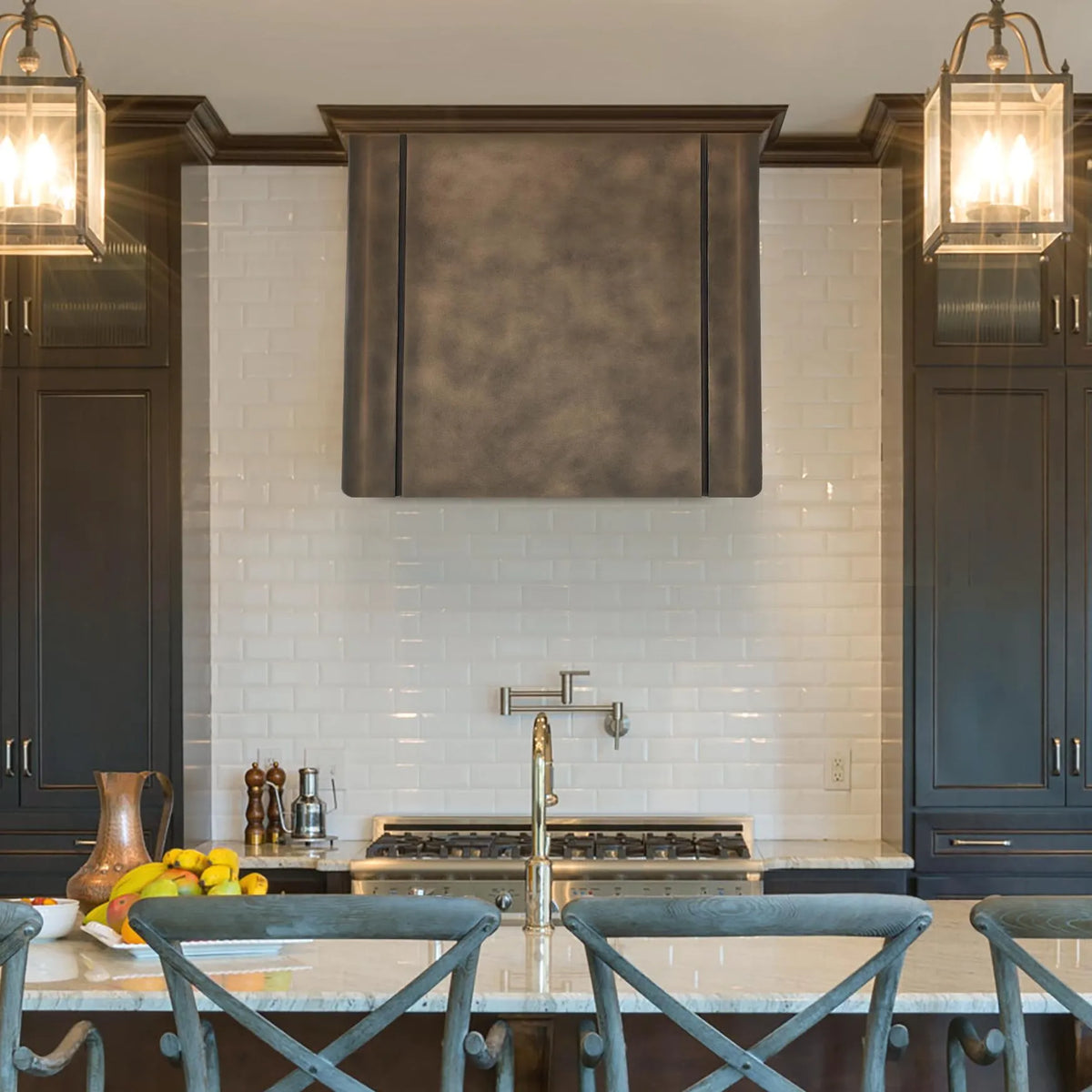 Fobest Custom Brass Range Hood with Aged Brass Finish FSS-333-Stainless Steel Range Hood-Fobest