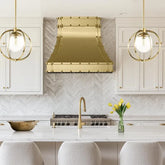Fobest Custom Brass Range Hood with Rivets FSS-345-Stainless Steel Range Hood-Fobest