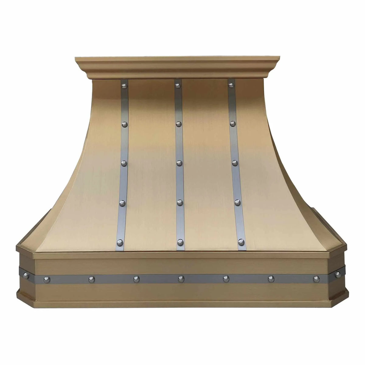 Fobest Custom Brass Range Hood with Stainless Steel Straps FSS-281-Stainless Steel Range Hood-Fobest