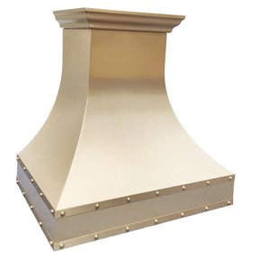 Fobest Custom Brass Range Hood with Straps Detailing FSS-408-Stainless Steel Range Hood-Fobest