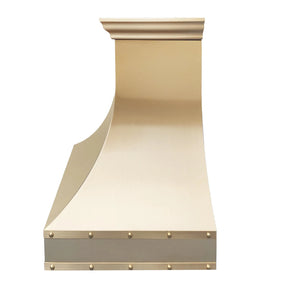 Fobest Custom Brass Range Hood with Straps Detailing FSS-408-Stainless Steel Range Hood-Fobest