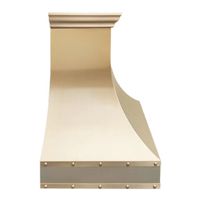 Fobest Custom Brass Range Hood with Straps Detailing FSS-408-Stainless Steel Range Hood-Fobest