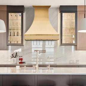 Fobest Custom Brass Range Hood with Straps Detailing FSS-408-Stainless Steel Range Hood-Fobest