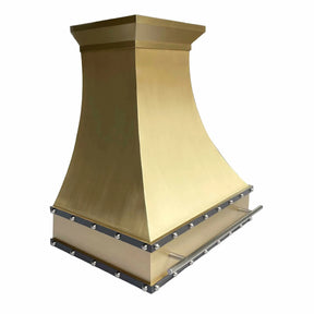 Fobest Custom Brass Range Hood with stainless steel accent FSS-192-Stainless Steel Range Hood-Fobest
