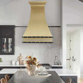 Fobest Custom Brass Range Hood with stainless steel accent FSS-192-Stainless Steel Range Hood-Fobest