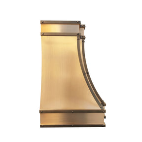 Fobest Custom Brass Vent Hood with Dark Rivet Straps FSS-434-Stainless Steel Range Hood-Fobest