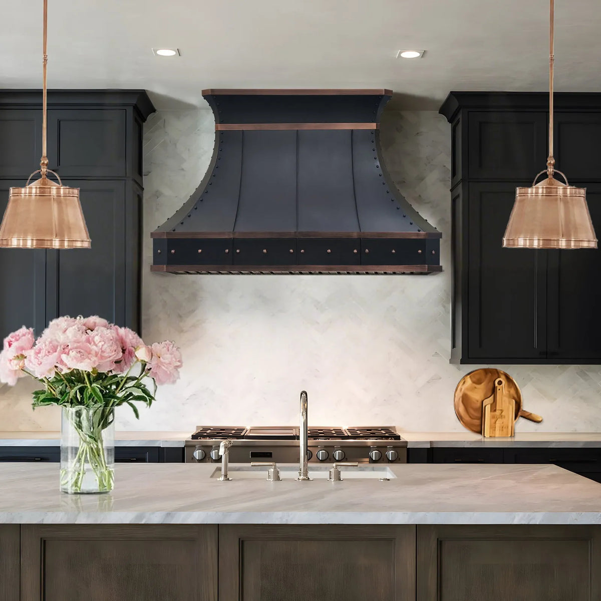 Fobest Custom Copper Kitchen Hood in Oil Rubbed Bronze Finish FCP-286-Copper Range Hood-Fobest