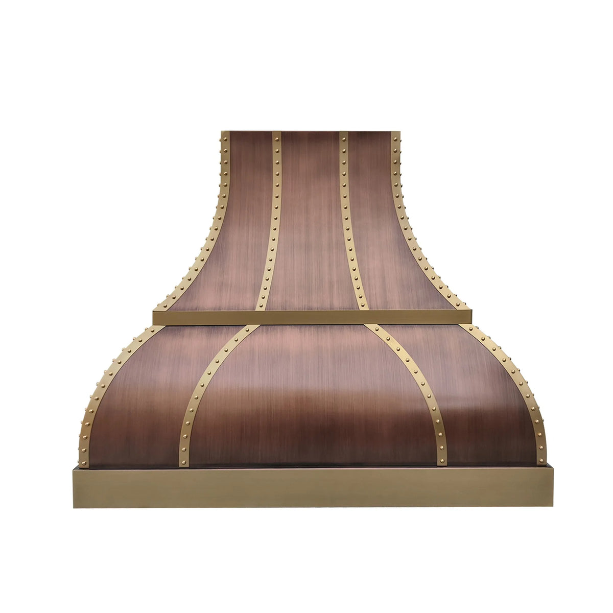 Fobest Custom Copper Kitchen Hood with Brass Decor FCP-249-Copper Range Hood-Fobest