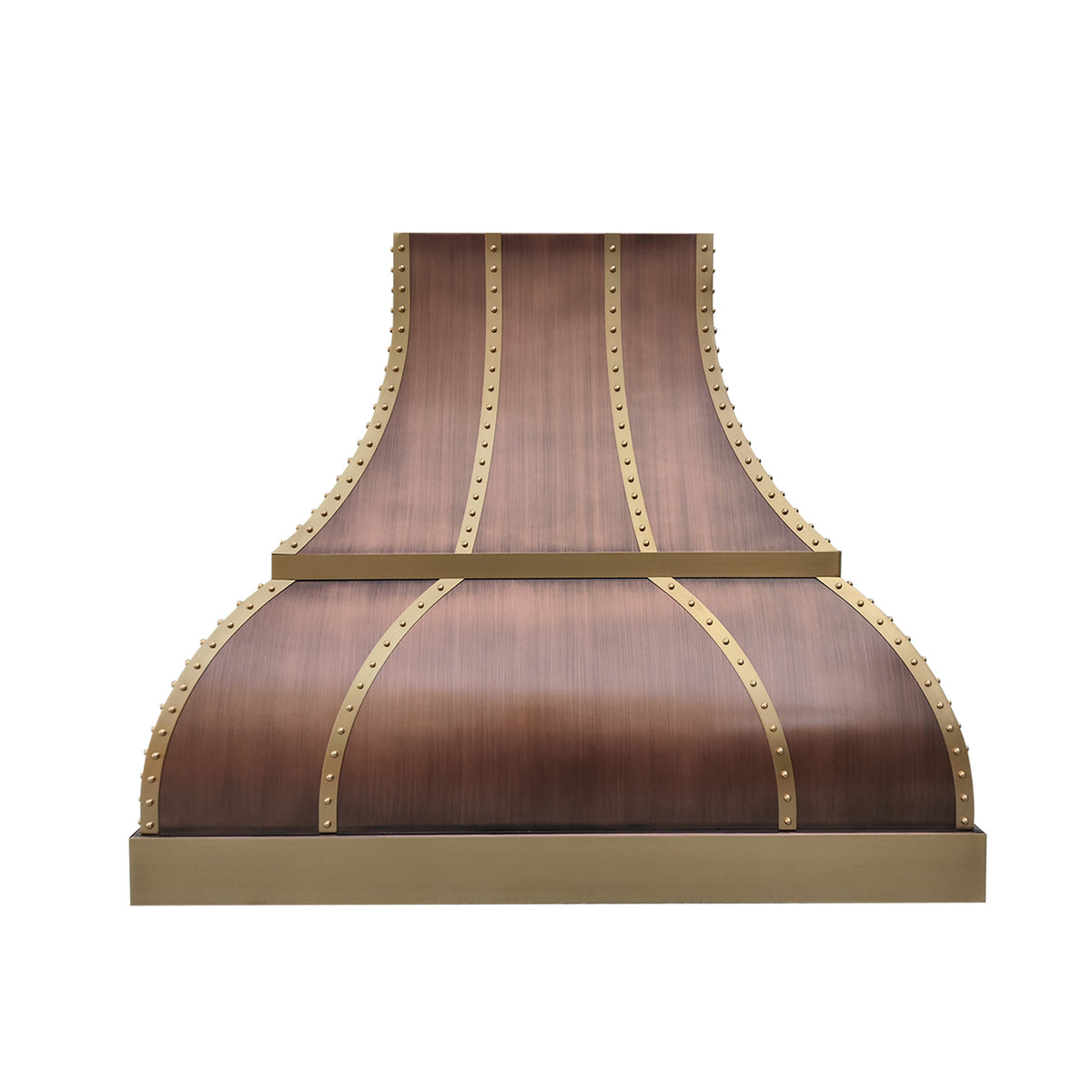 Fobest Custom Copper Kitchen Hood with Brass Decor FCP-249-Copper Range Hood-Fobest