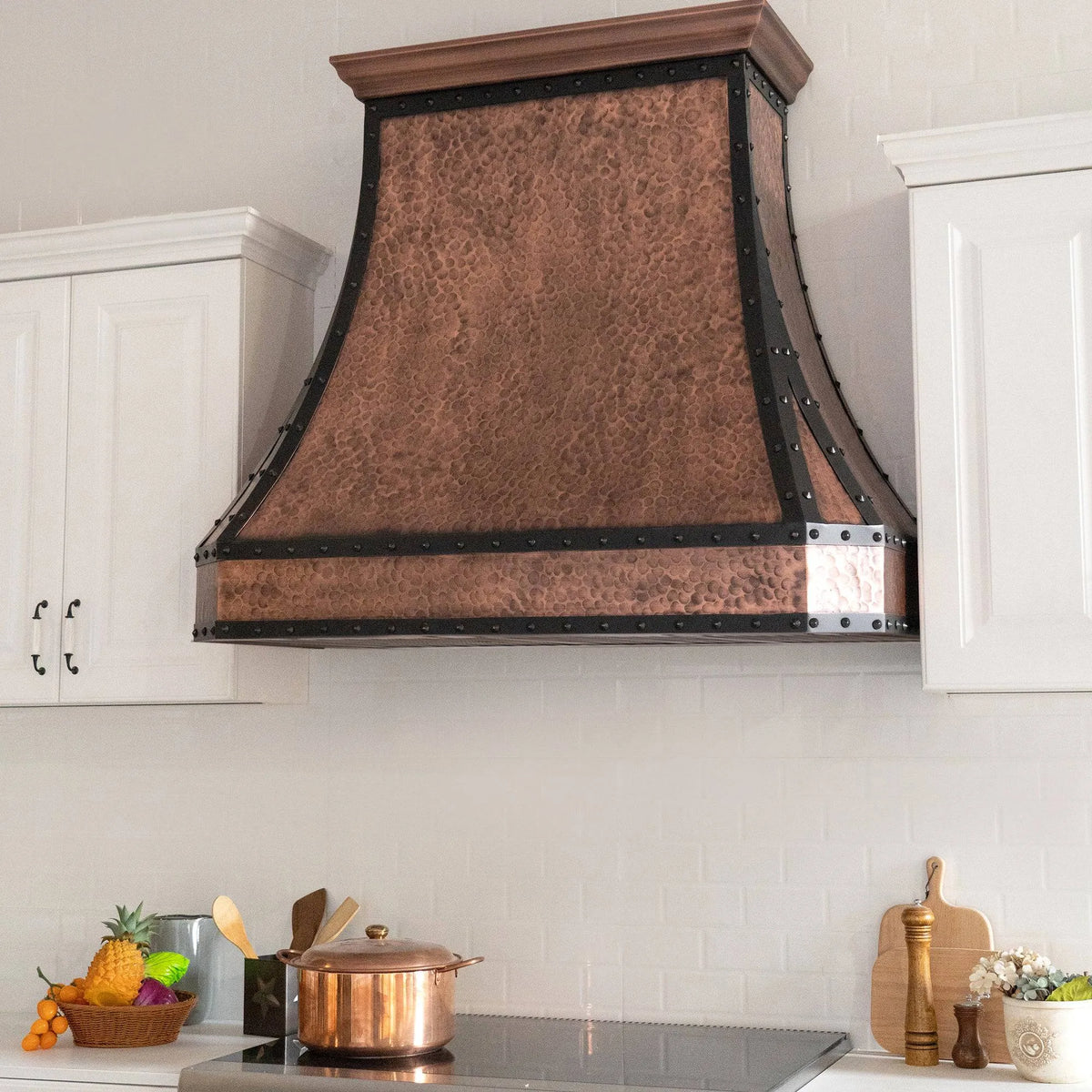 Fobest Custom Copper Kitchen Hood with Metal Black Frame FCP-63-Copper Range Hood-Fobest