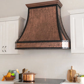 Fobest Custom Copper Kitchen Hood with Metal Black Frame FCP-63-Copper Range Hood-Fobest