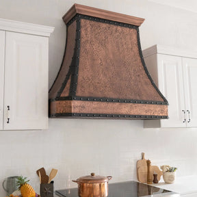 Fobest Custom Copper Kitchen Hood with Metal Black Frame FCP-63-Copper Range Hood-Fobest