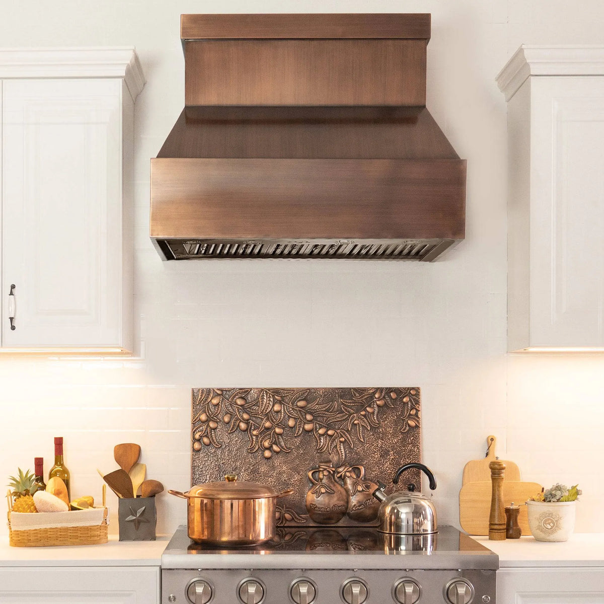 Fobest Custom Copper Range Hood Smooth Box Finish FCP-57-Copper Range Hood-Fobest