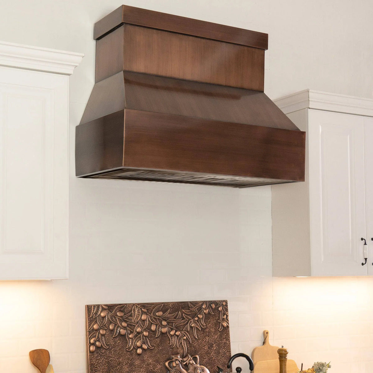 Fobest Custom Copper Range Hood Smooth Box Finish FCP-57-Copper Range Hood-Fobest