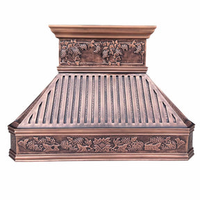 Fobest Custom Copper Range Hood with Grapes Pattern FCP-62-Copper Range Hood-Fobest