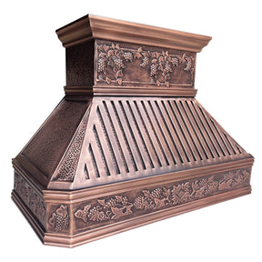 Fobest Custom Copper Range Hood with Grapes Pattern FCP-62-Copper Range Hood-Fobest