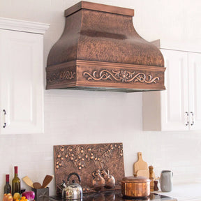 Fobest Custom Copper Range Hood with Handmade Apron FCP-74-Copper Range Hood-Fobest