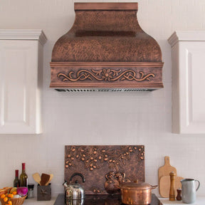Fobest Custom Copper Range Hood with Handmade Apron FCP-74-Copper Range Hood-Fobest