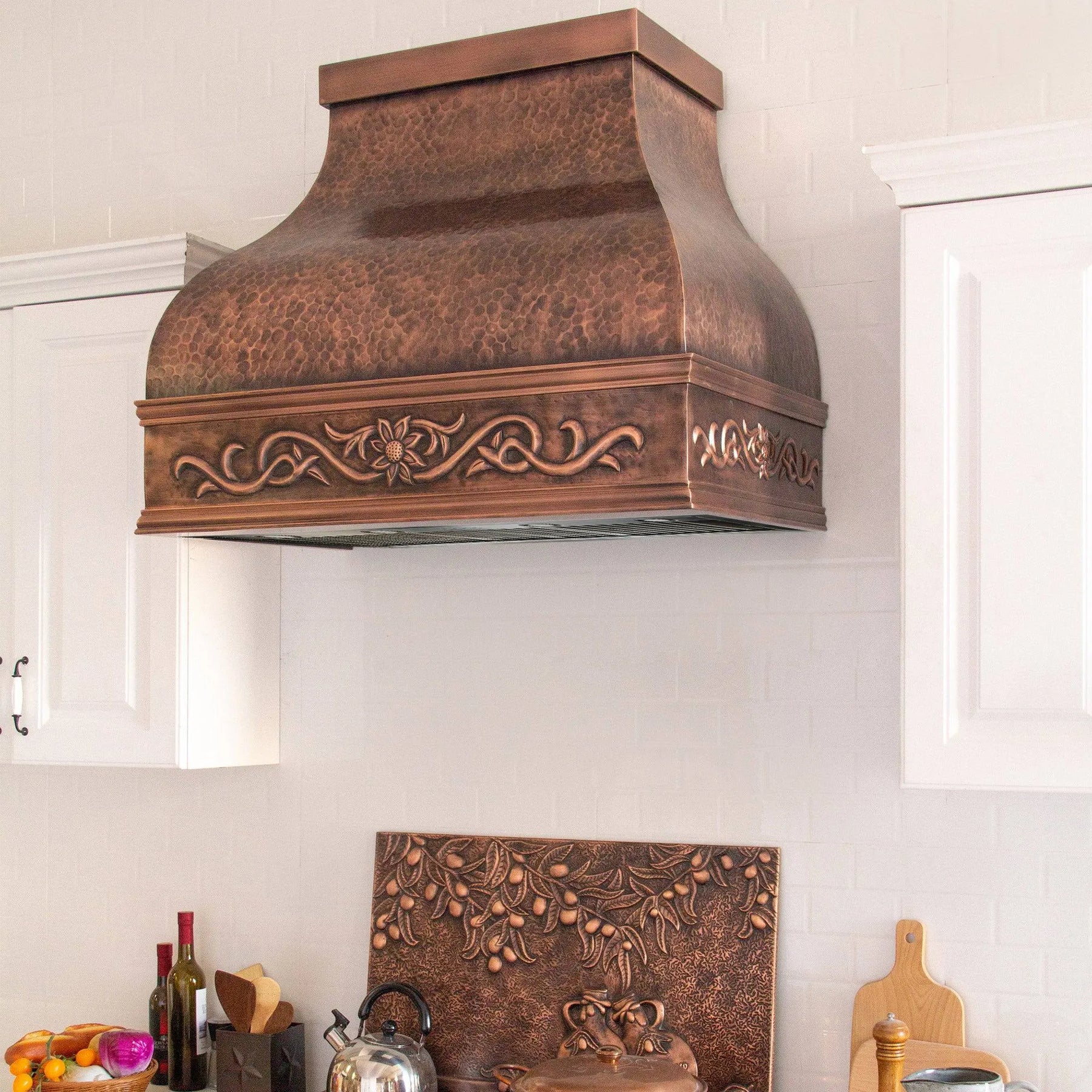 Fobest Custom Copper Range Hood with Handmade Apron FCP-74-Copper Range Hood-Fobest